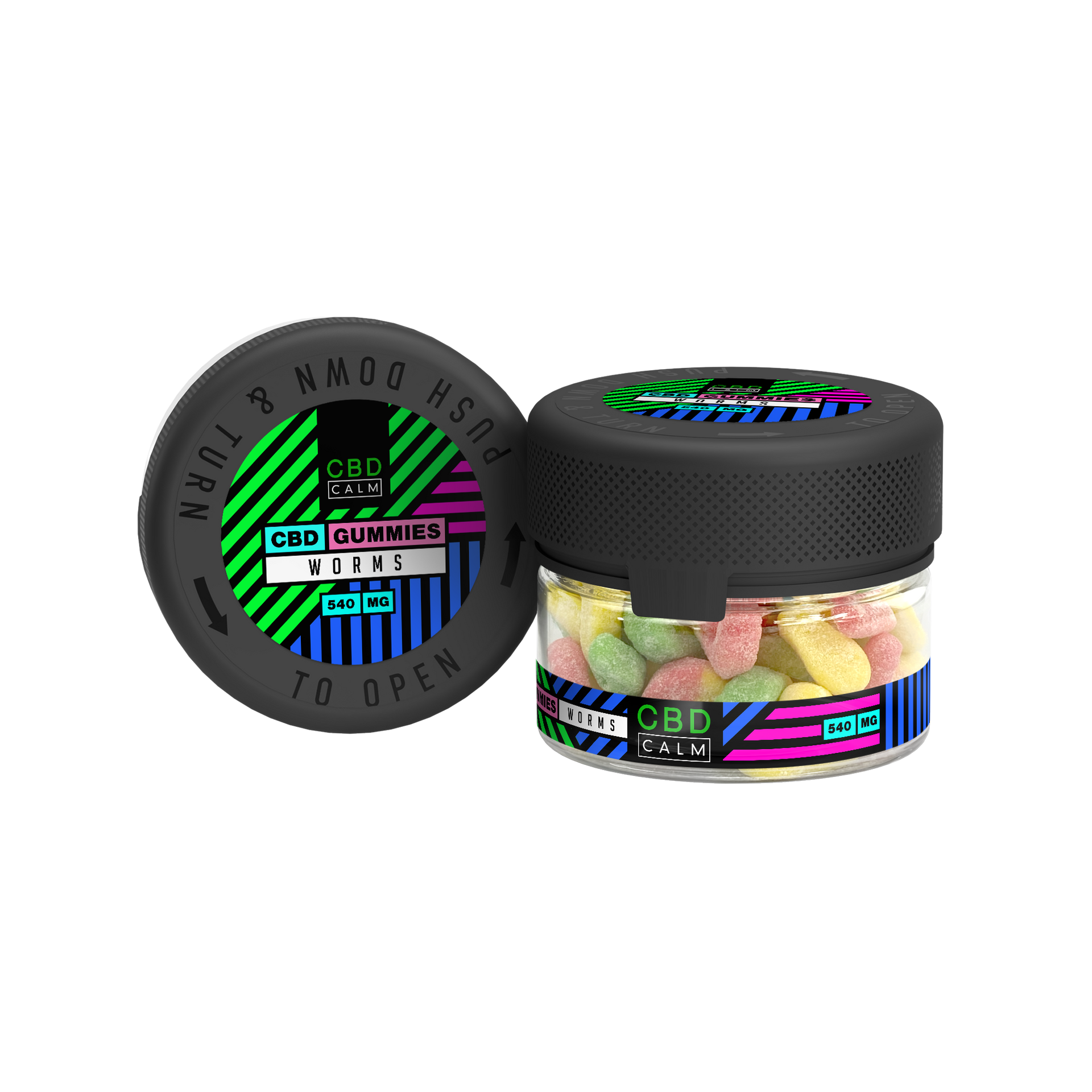 CBD Calm 540mg Worm Gummies