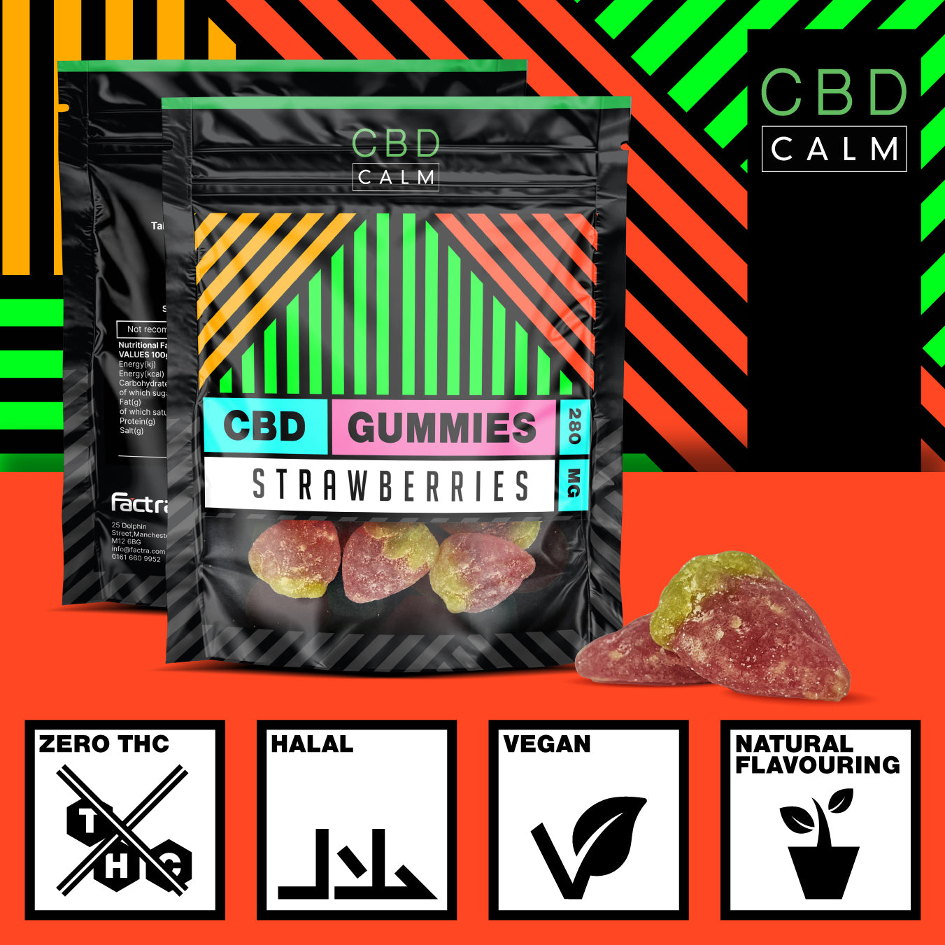 CBD Calm 280mg Strawberries Gummies Grab Bag