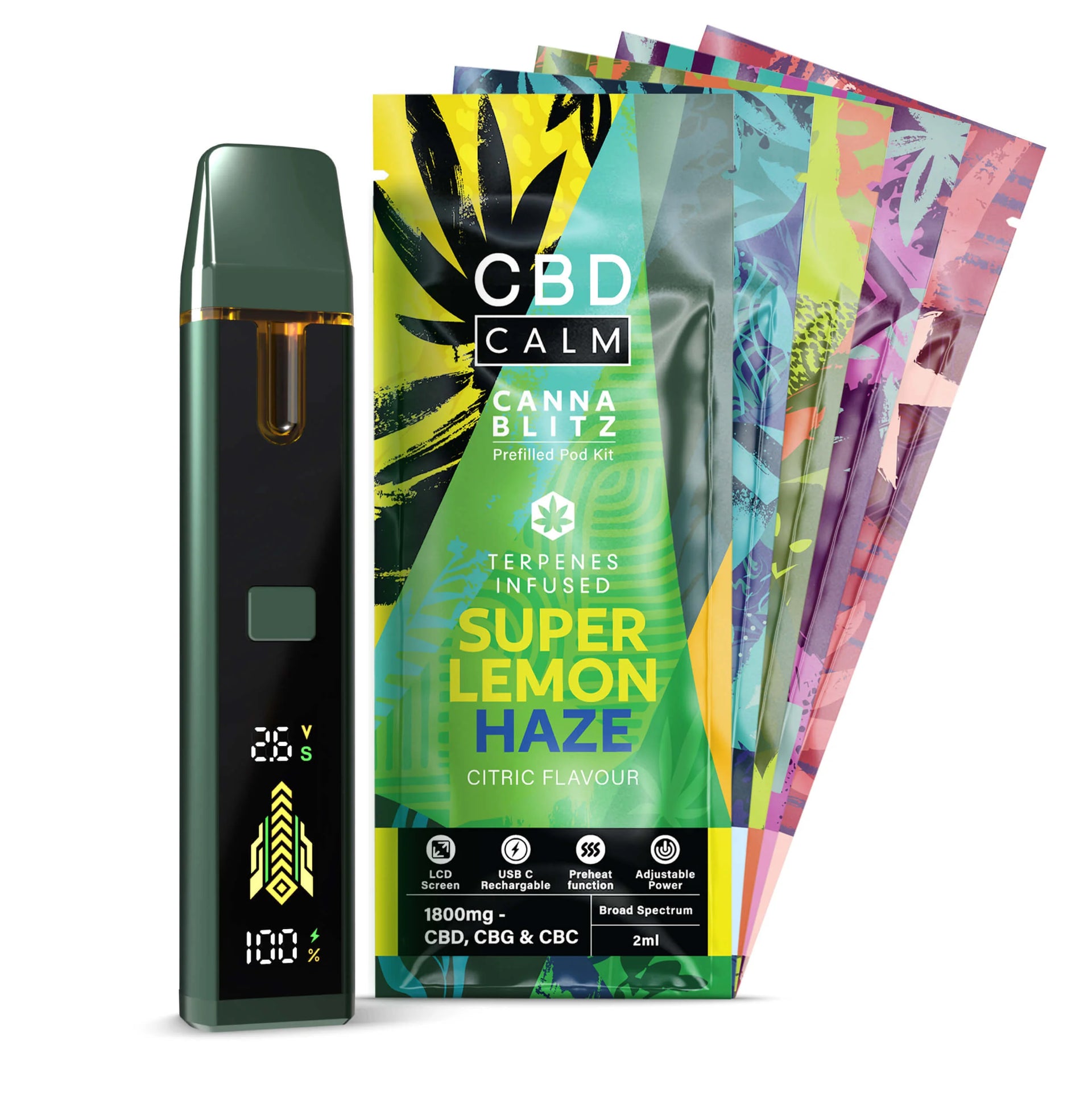 CBD Calm CANNABLITZ 1800mg Prefilled Vape Kit