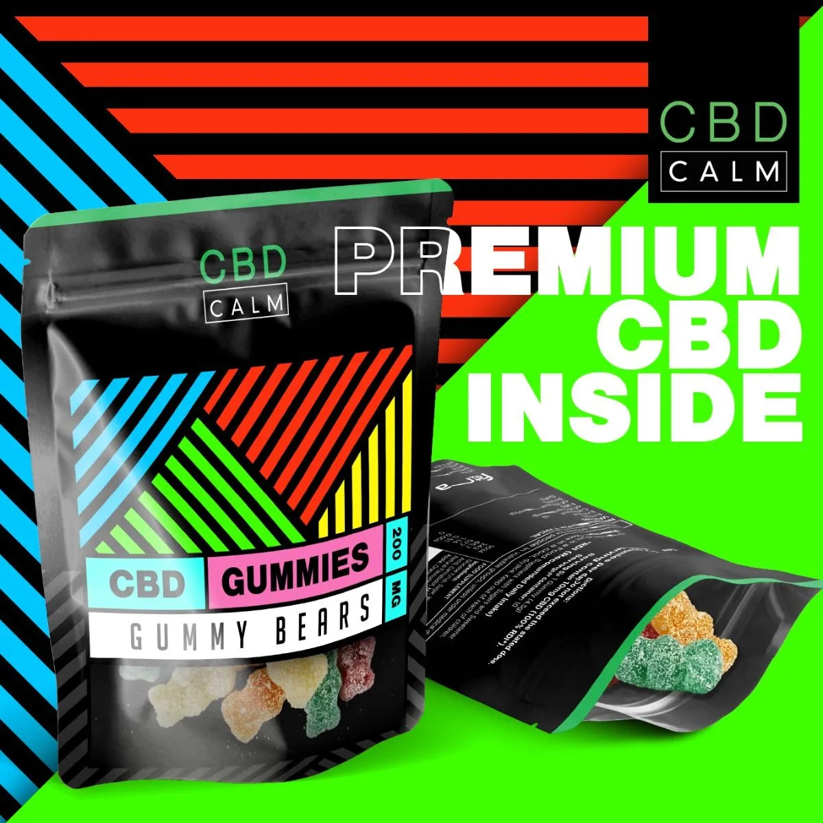 CBD Calm 200mg Sour Bears Gummies Grab Bag