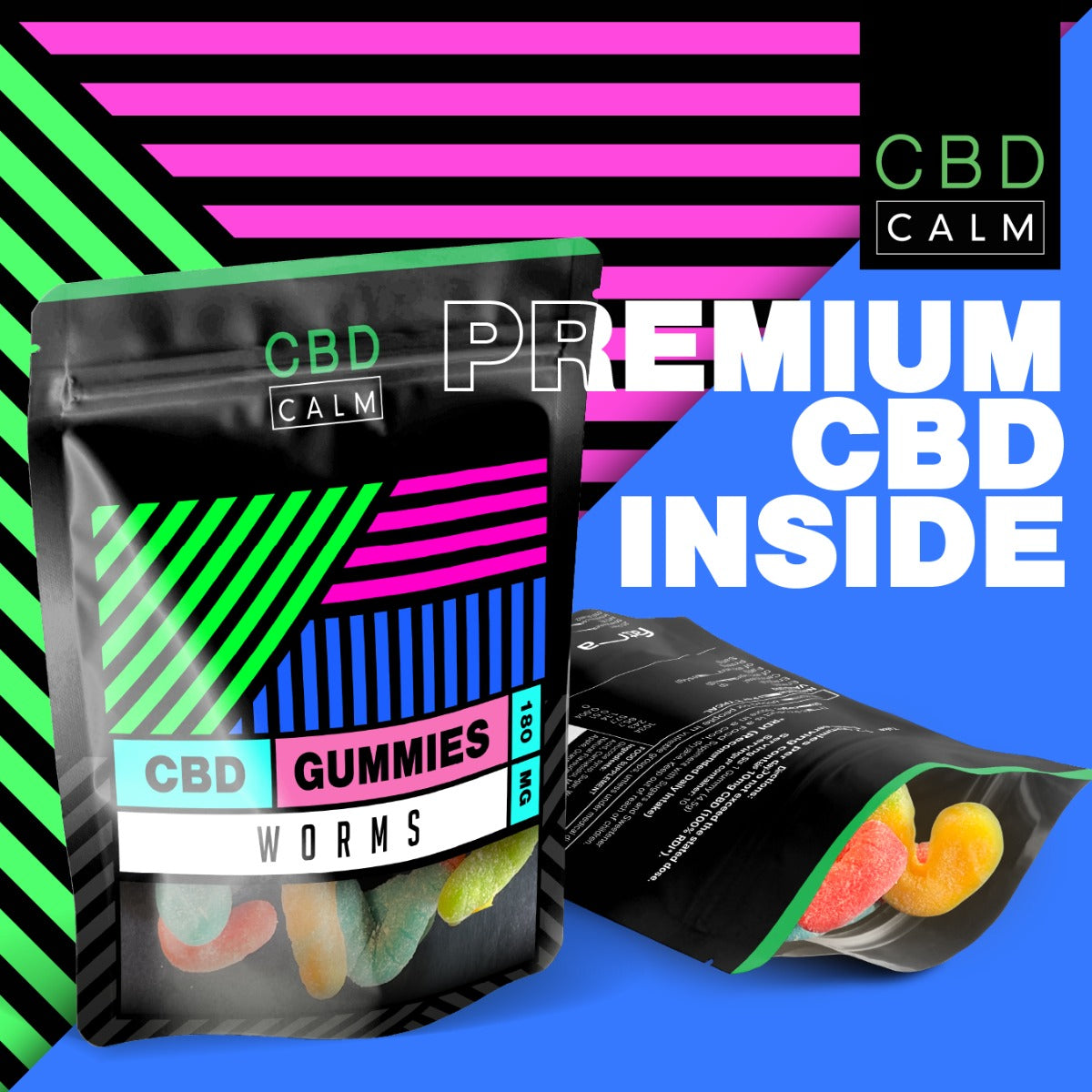 CBD Calm 180mg Worms Gummies Grab Bag
